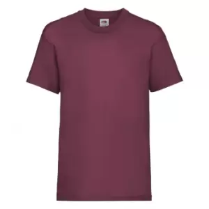 Image of Fruit Of The Loom Childrens/Kids Unisex Valueweight Short Sleeve T-Shirt (3-4) (Burgundy)