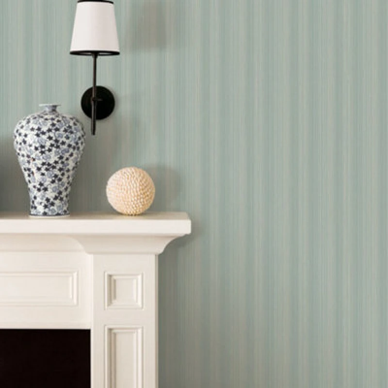 Image of Galerie Nordic Elements Green Metallic Thin Stripe Texture Wallpaper Roll