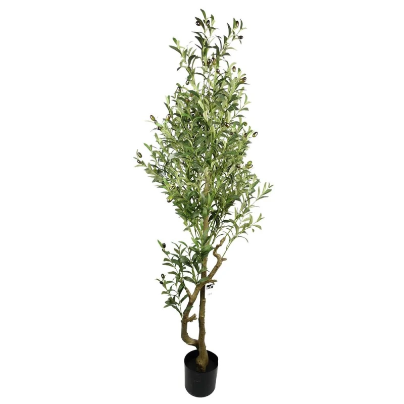 Image of Leaf Design 160cm Artificial Olive Tree (1296 Leaves & 72 Olives)