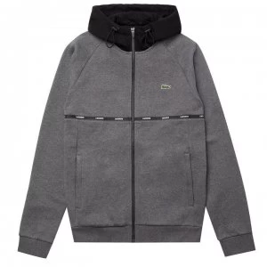 image of Lacoste Zip Hoodie - Grey/Black RH5