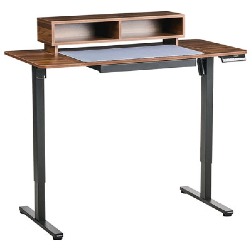 Image of Beliani Electric Adjustable Standing Desk Lucama Brown/ Black 120 Cm 60 Cm With USB Port