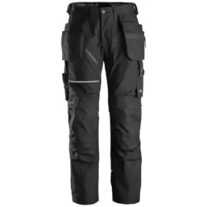 Image of Snickers 6214 Ruff Work Canvas Trousers Holster Pockets Black 30" 32"