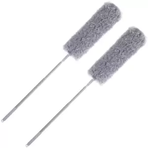 Set of 2 Duster Grey with Telescopic Stick