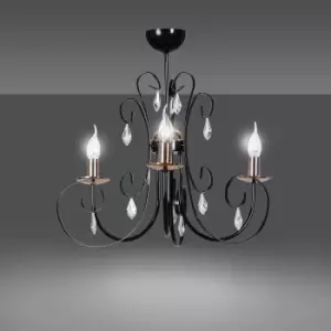 Image of Emibig Foreman Black Multi Arm Semi Flush Ceiling light 3x E14