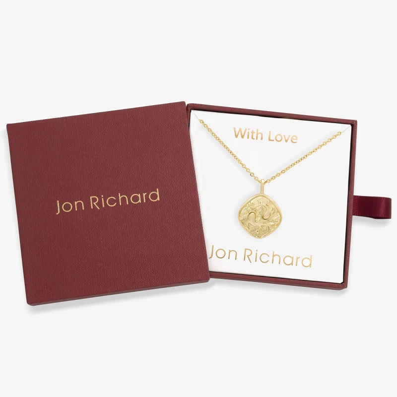 Image of Jon Richard Gold Plated Molten Horoscope Necklace - Pisces Gold female One Size