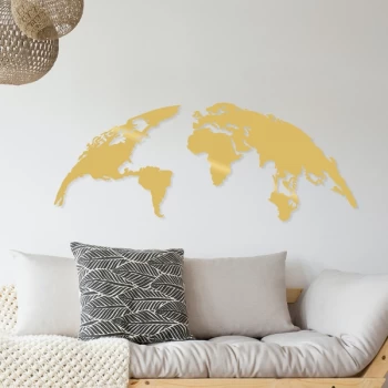 Image of World Map Large - Gold Gold Decorative Metal Wall Accessory