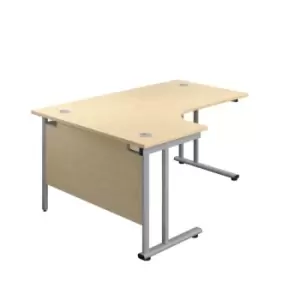 Image of 1800 X 1200 Twin Upright Left Hand Radial Desk Maple-Silver