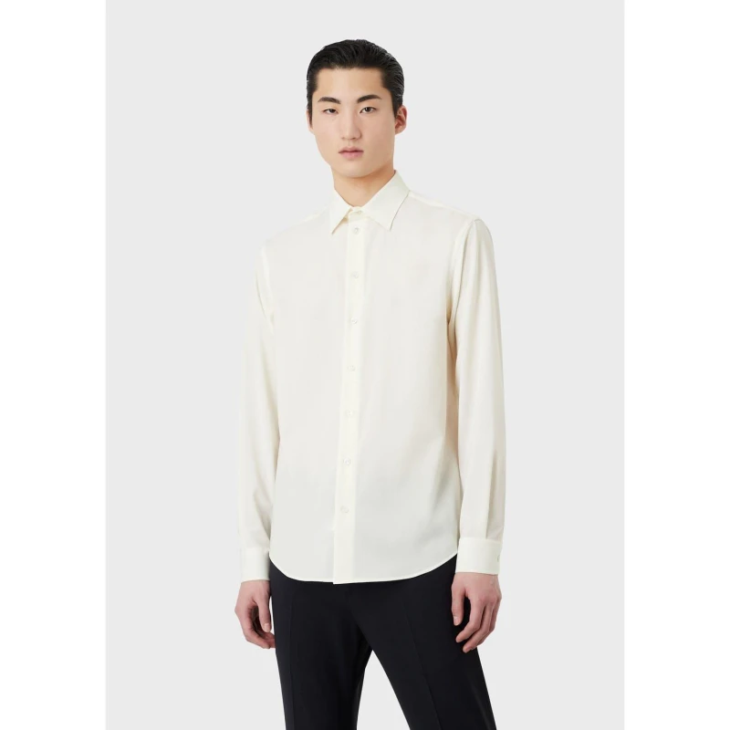 Image of Emporio Armani Shirt Oxford Shirt - Long Sleeve S White 29240801350