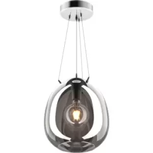 Zumaline Lighting - Zumaline Moon 30cm Dome Pendant Ceiling Light, Smokey Chrome, 1x E27