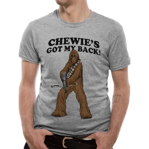 Image of Star Wars - Chewies Got My Back Mens Large T-Shirt - Grey