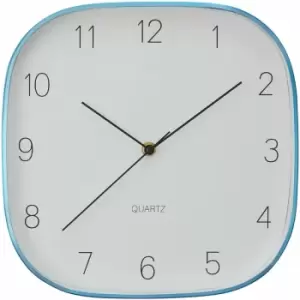 Image of Wall Clock Blue / Black Finish Frame Clocks For Living Room / Bedroom / Contemporary Style Square Shaped Design Metal Clocks For Hallways 4 x 29 x 29