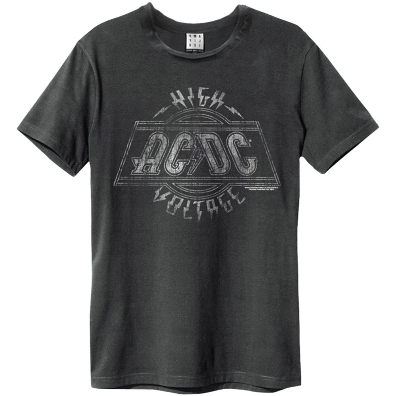 Image of Amplified Amplified Men High Voltage AC DC T-Shirt in Charcoal Size: X-Small Charcoal XS Male 5063238193819
