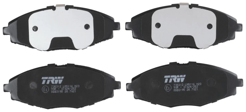 Image of TRW GDB3195 Brake pad set not prepared for wear warning indicator Brake Pad Set,disc brake (402)