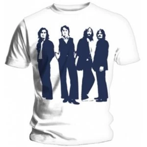 image of The Beatles Standing Mens White T Shirt: X Large