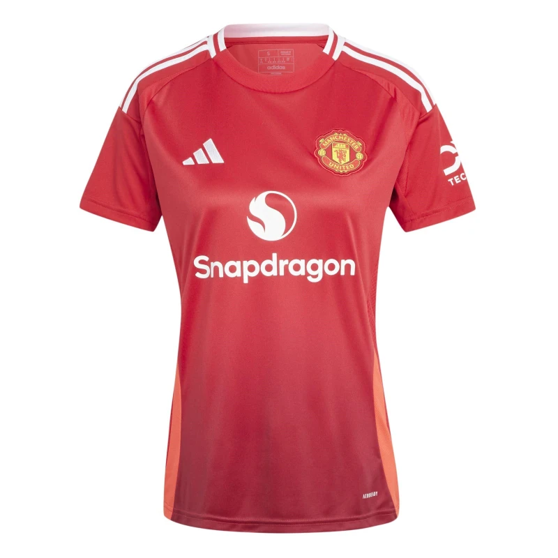 Image of adidas Manchester United Home Shirt 2024 2025 Womens Domestic Replica Shirts 8 (XS) Red 36627508310