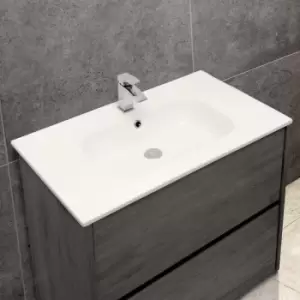 Image of Thin-Edge 4010 Ceramic 81cm Inset Basin with Oval Bowl - size - color