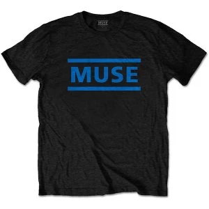 Image of Muse - Dark Blue Logo Unisex Large T-Shirt - Black