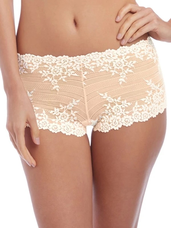 Image of Wacoal Womens Embrace Lace Boyshort in Beige Size: 12 Beige Female 12