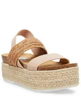 Steve Madden Christia Wedge Sandal, Natural, Size 8, Women