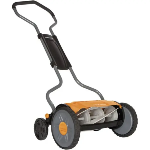 image of Fiskars Staysharp Plus 1015649 Reel Push Cylinder Lawnmower