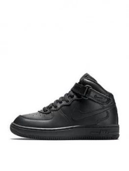 Image of Nike Force 1 Mid Childrens Trainers - Black, Size 1