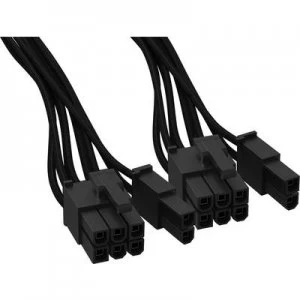 image of BeQuiet PC, Current Cable [2x ATX plug 8-pin (6+2) - 1x 12-pin plug (PSU)] 0.60 m Black