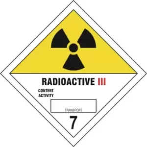 image of Radioactive III 7 - Self Adhesive Sticky Sign Diamond (200 x 200mm)