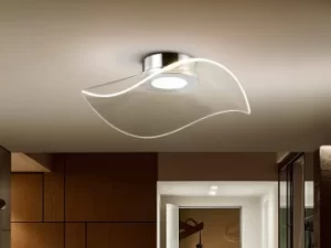 image of Vento Modern Designer Flush LED Ceiling Light, 1180lm, 3000K