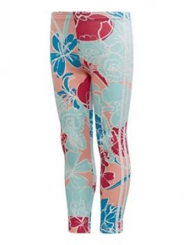 image of Adidas Originals Girls Leggings - Blue