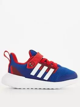 Image of adidas Unisex Infant FortaRun 2.0 Spiderman Elastic Lace Trainers - Blue/Red, Blue/Red, Size 3