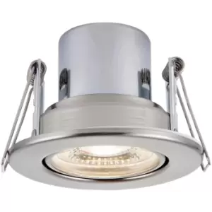 image of Recessed Tiltable Ceiling Downlight - Dimmable 8.5W Cool White LED Satin Nickel