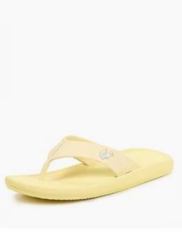 Image of Lacoste Croco Sandal 120 Flip Flop - Pale Pale, Yellow, Size 7, Women