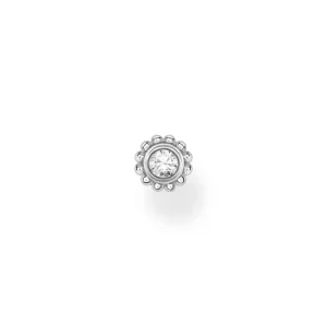 image of THOMAS SABO Silver Cubic Zirconia White Flower Single Stud Earring...