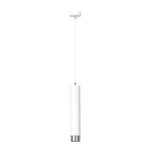 Image of Kibo White/Chrome Slim Pendant Ceiling Light 1x GU10