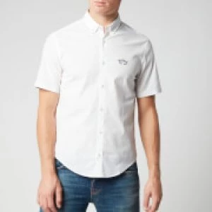 Image of Hugo Boss Athleisure Biadia R Short Sleeve Oxford Shirt White Size L Men