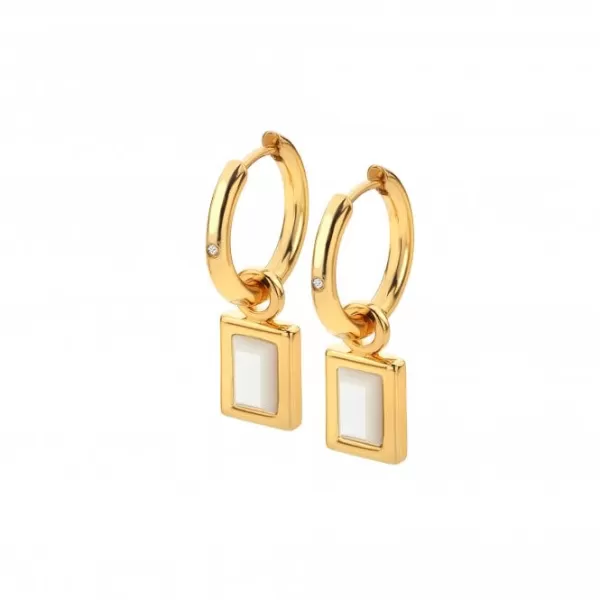 image of Rectangle Mother of Pearl Earrings DE765