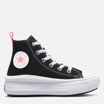 image of Converse Kids Chuck Taylor All Star Move High Top Trainer - Black/Pink Salt/White - UK 1 Kids