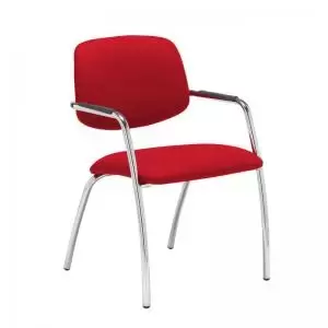 image of Tuba chrome 4 leg frame conference chair with half upholstered back -