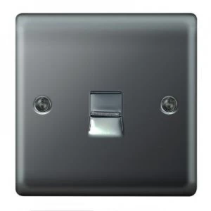 Image of Wickes Raised Plate Master Telephone Socket - Black Nickel