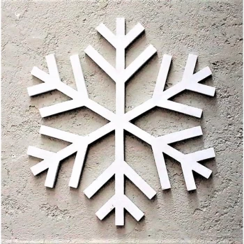 Image of Snowflake - White White Decorative Wooden Wall Accessory
