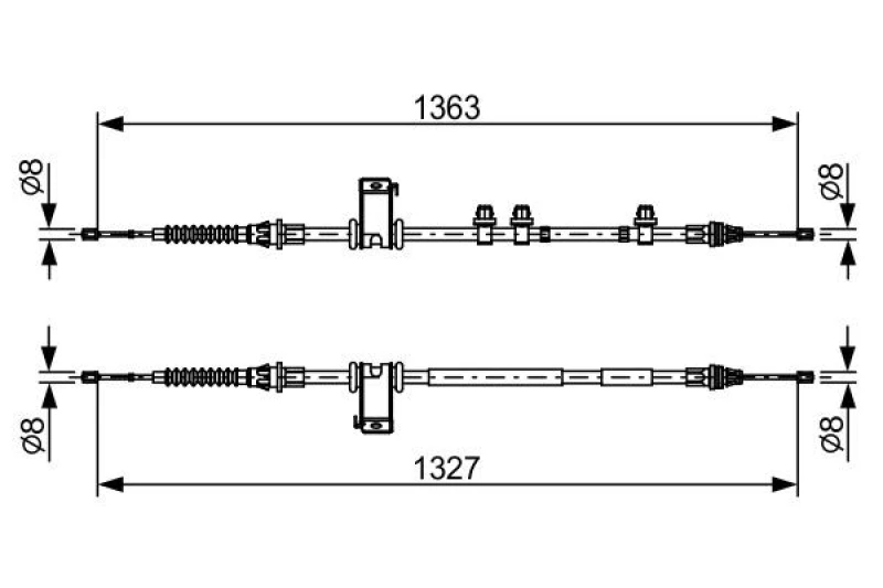Image of Bosch 1 987 482 453 Brake Cable 1327mm Cable,parking brake (124)