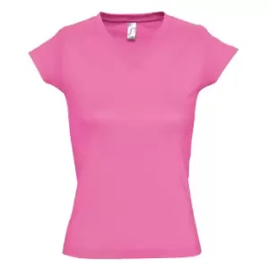 Image of SOLs Womens/Ladies Moon V Neck Short Sleeve T-Shirt (M) (Orchid Pink)