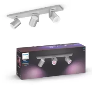 Image of Philips HUE Argenta 3 Light Smart LED Ceiling Spotlight Bar Silver