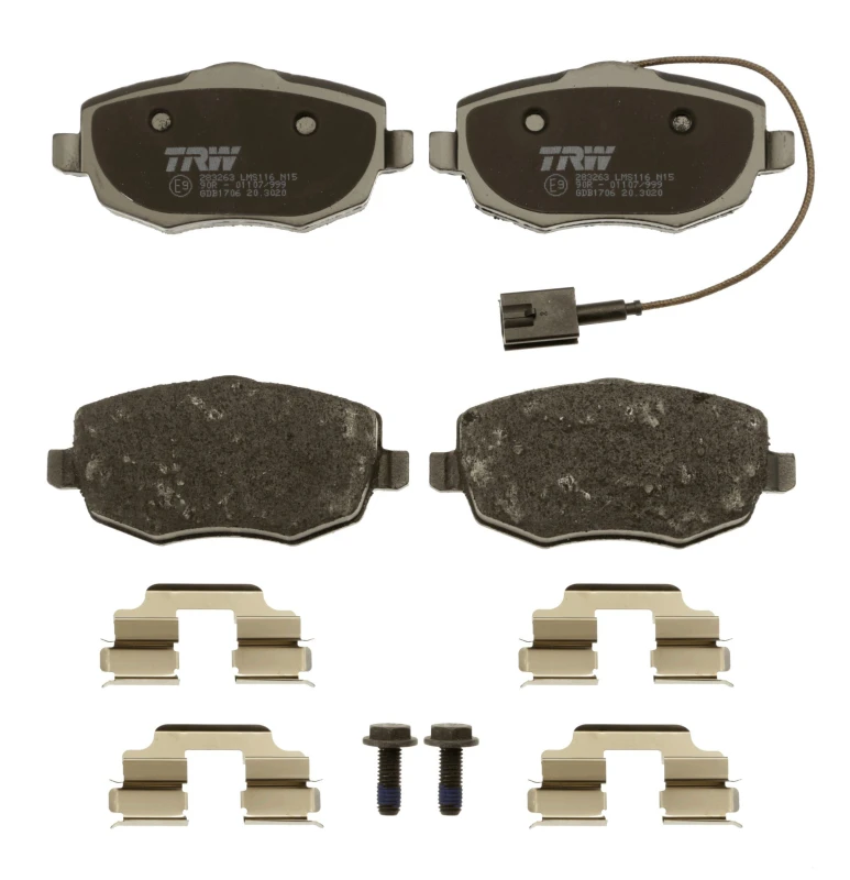 Image of TRW GDB1706 Brake pad set incl. wear warning contact, with accessories, with brake caliper screws Brake Pad Set,disc brake (402)
