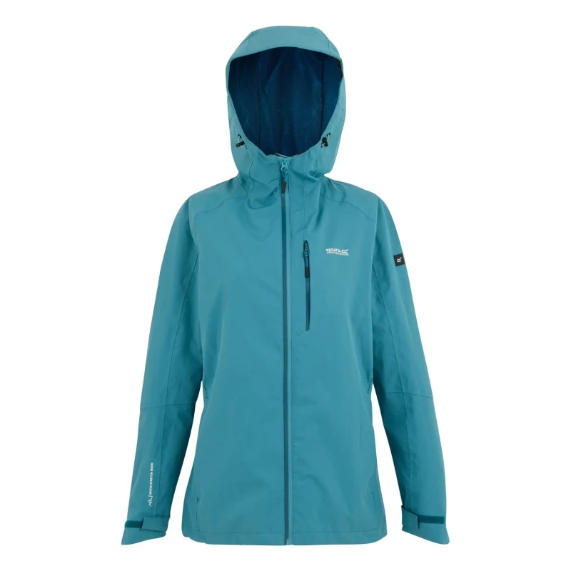 Image of Womens hooded waterproof jacket Regatta Birchdale II Bleu Female 36
