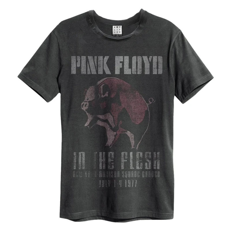 Image of Amplified Amplified Men In The Flesh Pink Floyd T-Shirt in Charcoal Size: X-Small Charcoal XS Male 5063238193338