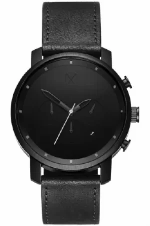 image of MVMT Black Leather Chrono Watch MC01BL