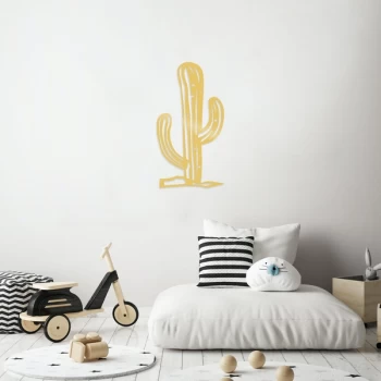 Image of Cactus2 - Gold Gold Decorative Metal Wall Accessory