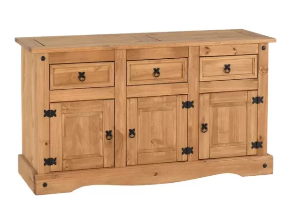 Image of Seconique Corona Pine 3 Door 3 Drawer Sideboard