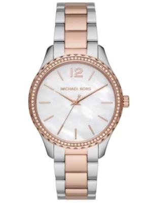 Image of Michael Kors Ladies Layton Two Tone Bracelet Watch MK6849